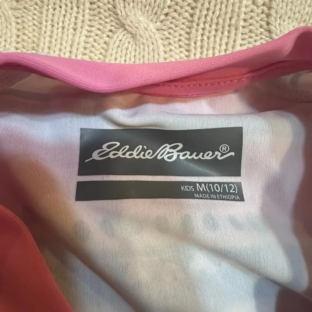 Eddie Bauer Three Piece Swimsuit Tankini with Rash Guard Top sz L (10-12)